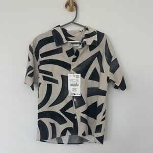 Black and White Graphic Boys Shirt